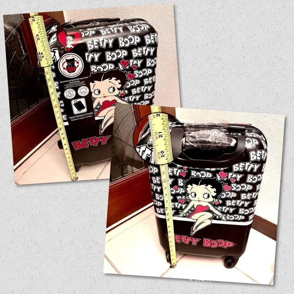 NWT Gorgeous Betty Boop 25” Luggage Suitcase Black White Spinner Hard Shell Set